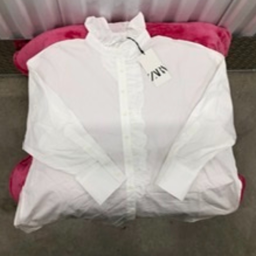 ZARA White Cotton Shirt, XS, NWT